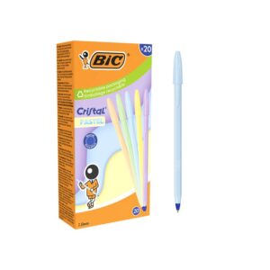 Caja de 20 bolígrafos BIC Cristal Pastel Surtidos