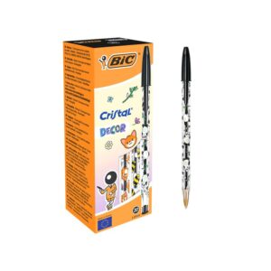 Caja de 20 Bolígrafos BIC Cristal Kawaii Negro
